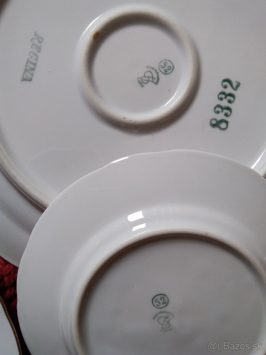 Predám staré porcelánové taniere 27cm 1ks a 17,5cm 3ks. - 6