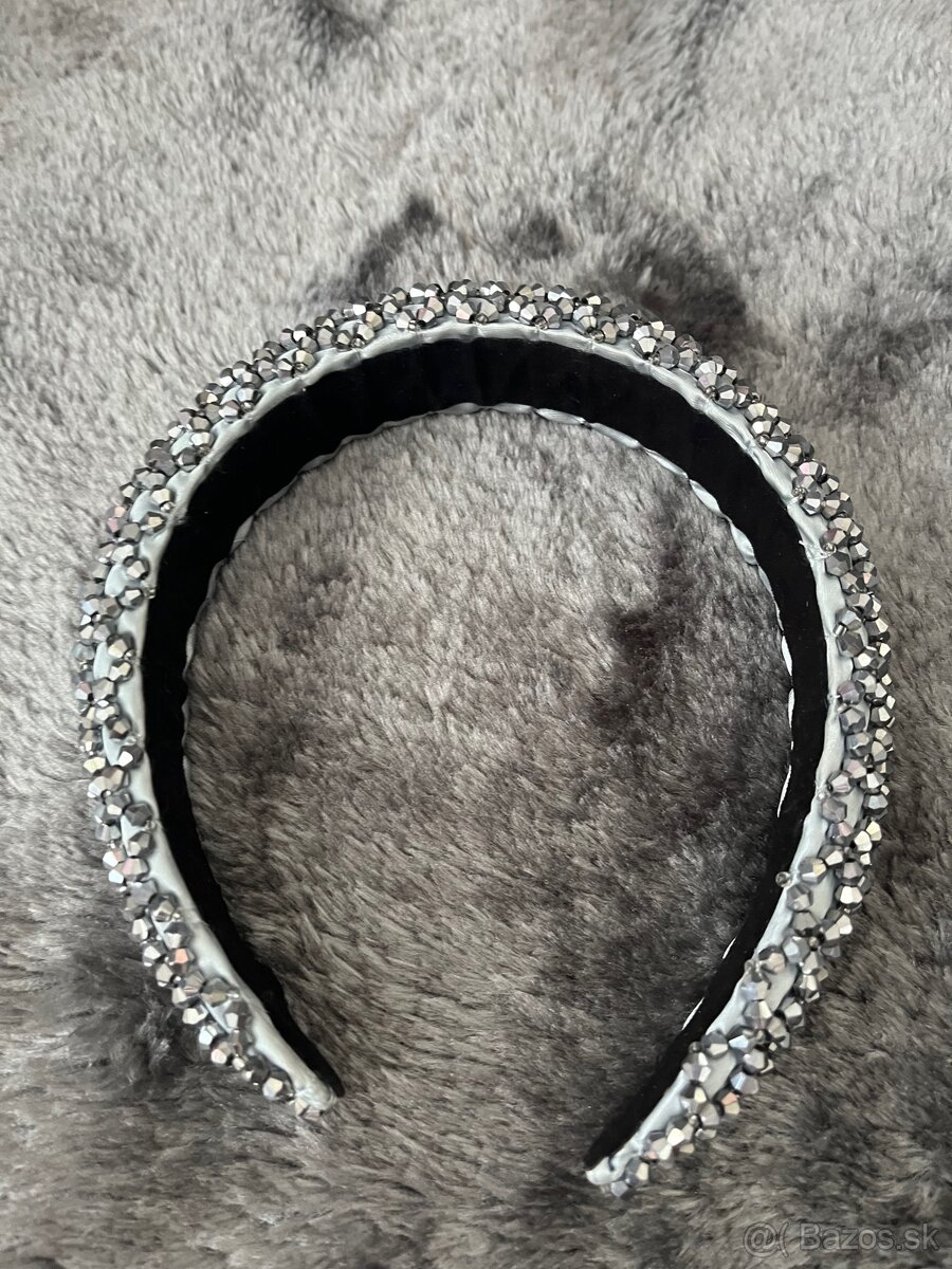 Štrasová a perličková čelenka - 6