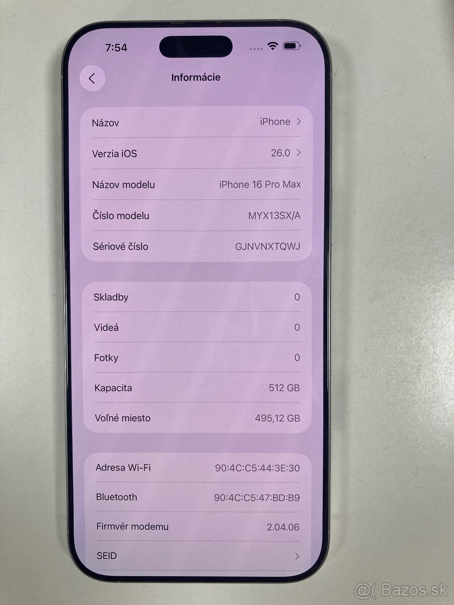 Apple iPhone 16 Pro Max 512 GB White Titanium - Batéria 94% - 6