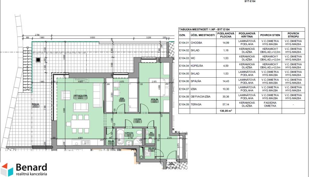 NAD KOVANCOM 3 IZBOVÝ BYT, 1.NP, 136,05m2; - 6