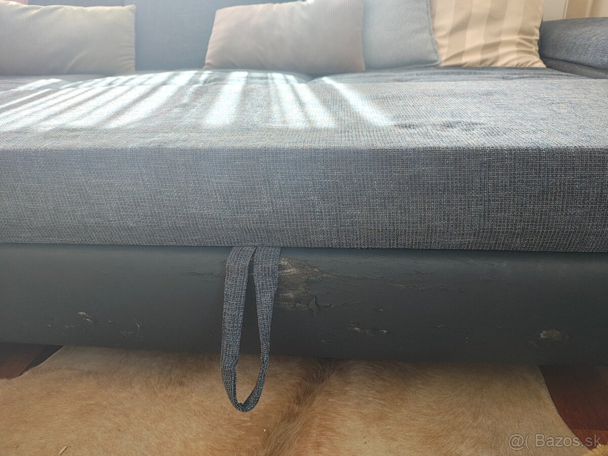 Rohová sedacia súprava - modrá farba - 6