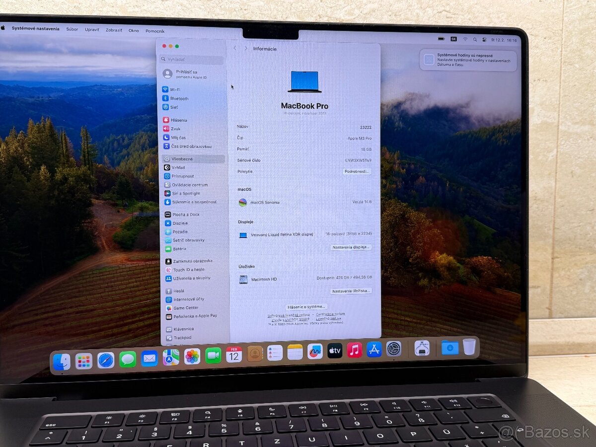 MacBook Pro 16" M3 Pro 12-CPU 18-GPU, 18GB, 512GB - 6