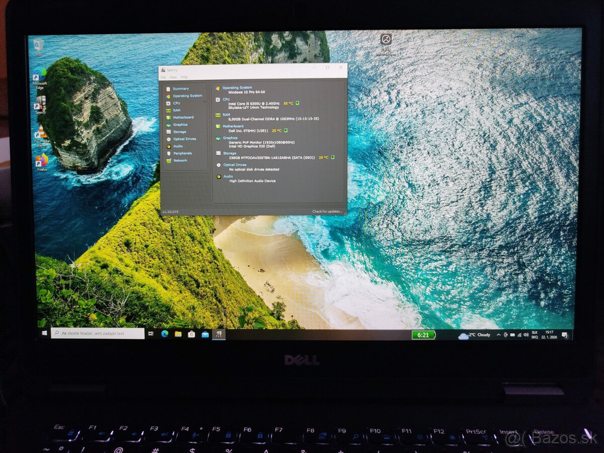 notebook Dell Latitude 7470 - Core i5-6300u, 8GB, SSD, W10 - 6