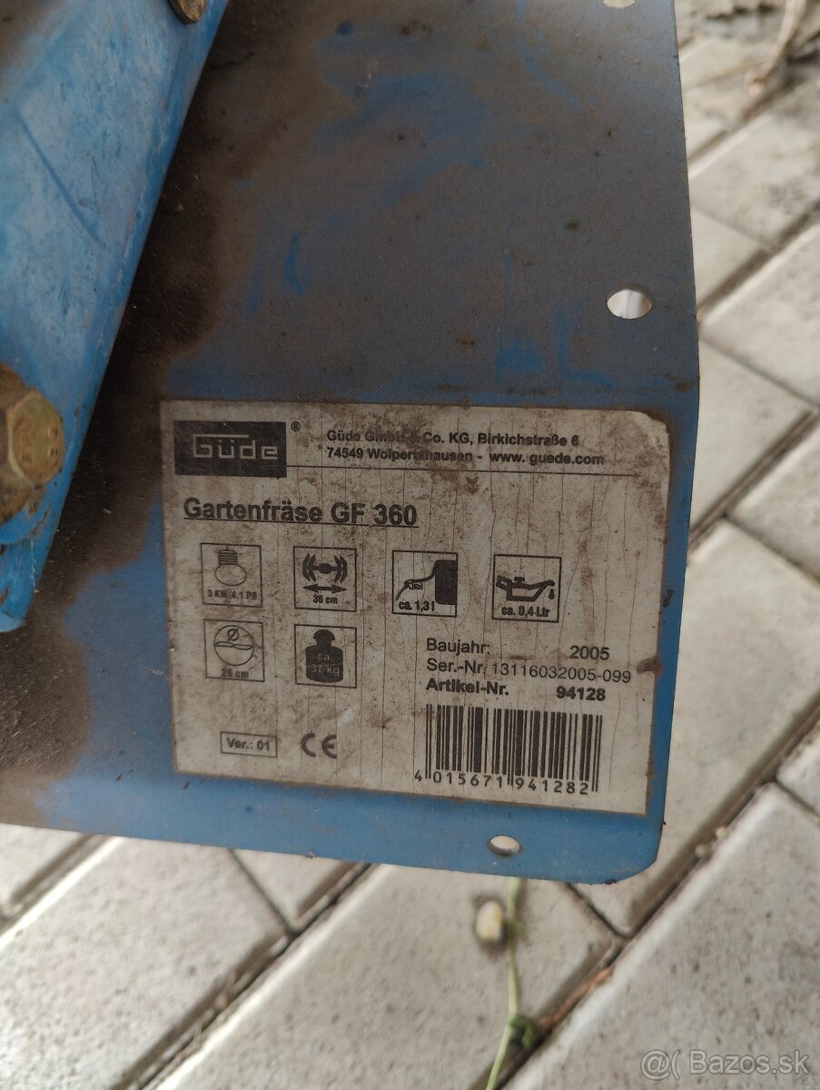 Predám rotovátor Güde GF 360 - 6