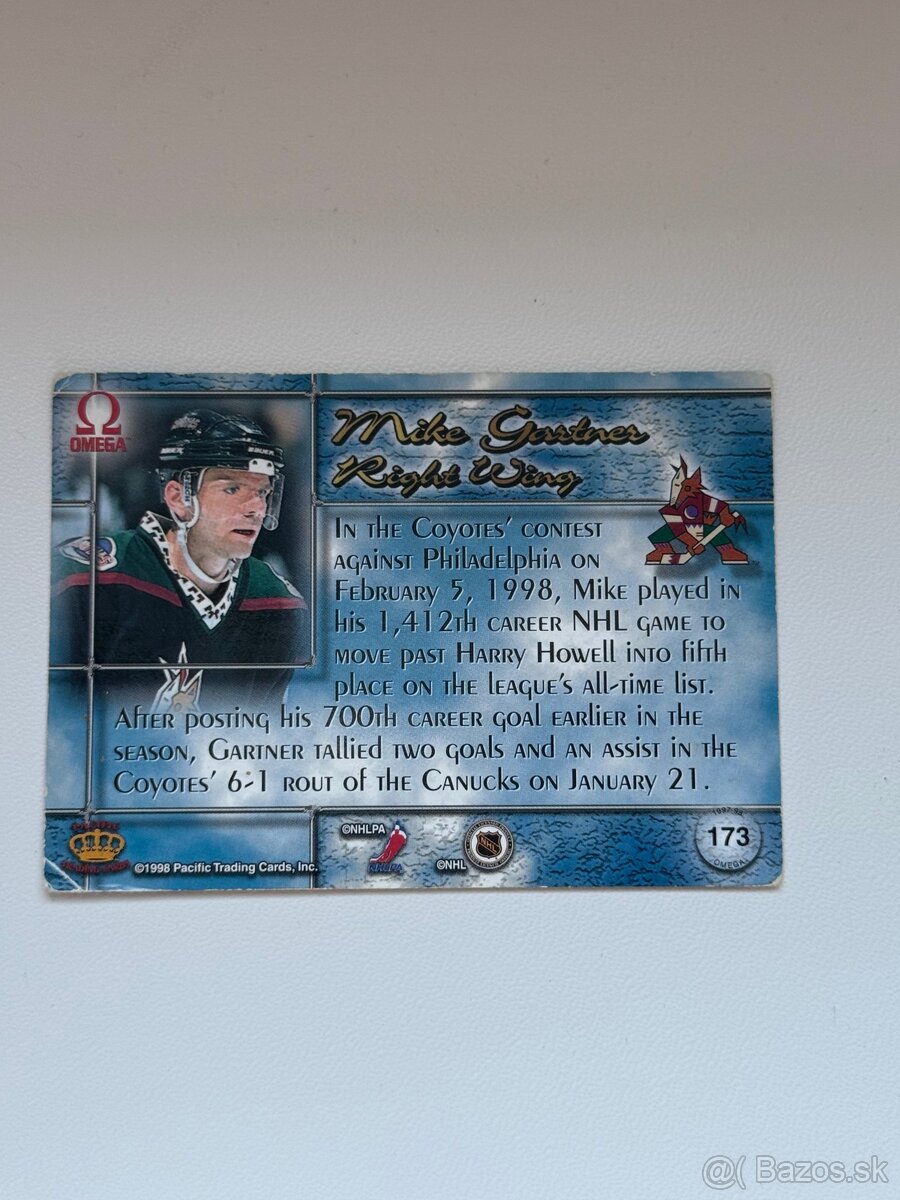 Hokejové kartičky OMEGA 1998 - 6