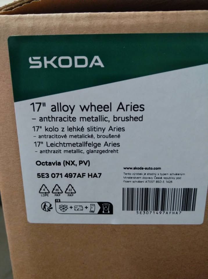 Alu 17" originál Škoda + pneu. - 6