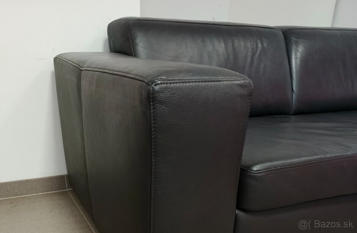 Kožená POLOROSKLADACIA sedacia súprava -TOP, ako NOVÁ - 6