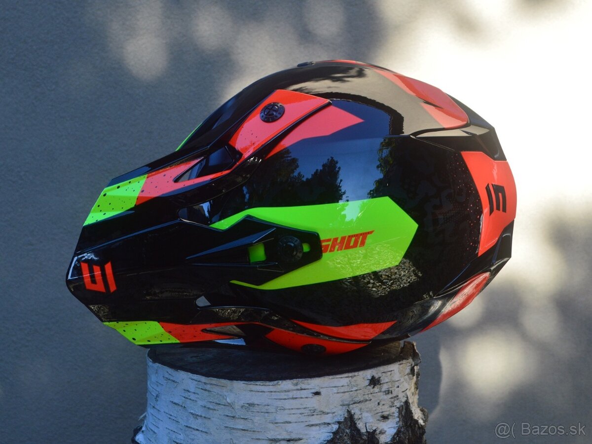 prilba helma okulare mx shot fluo žltá oranžová - 6