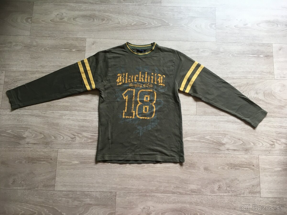 Károvaná košeľa sivá, zelené tričko - veľ. 152 (cca12 rokov) - 6