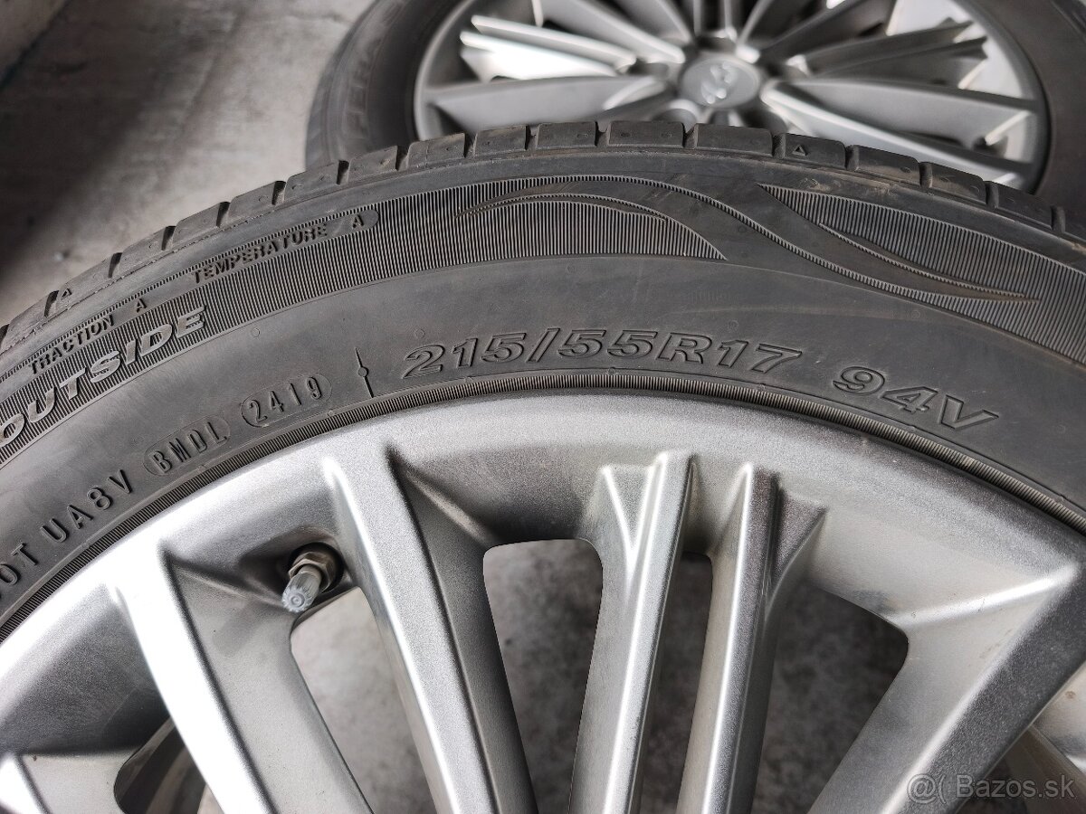 Alu disky 5x114,3 r17 na Hyundai Kona letné pneu 215/55 r17 - 6