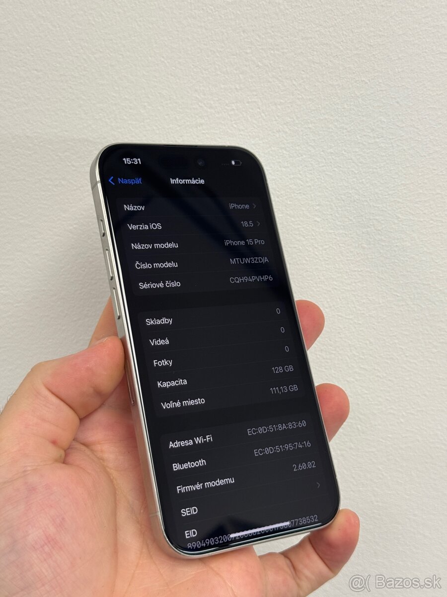 Apple iPhone 15 Pro 128GB White - 6