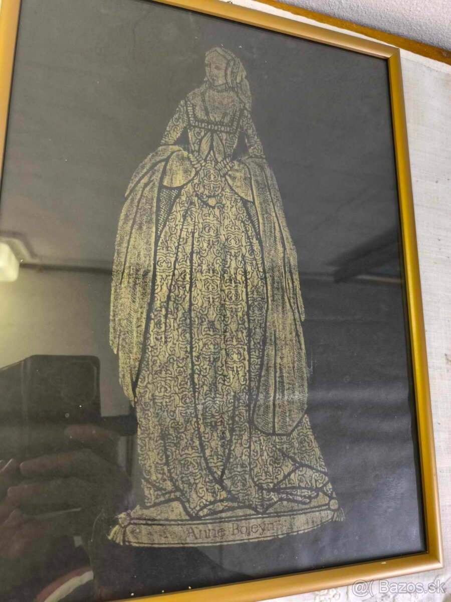 Anna Boleynova - starý mosadzny lep - 6