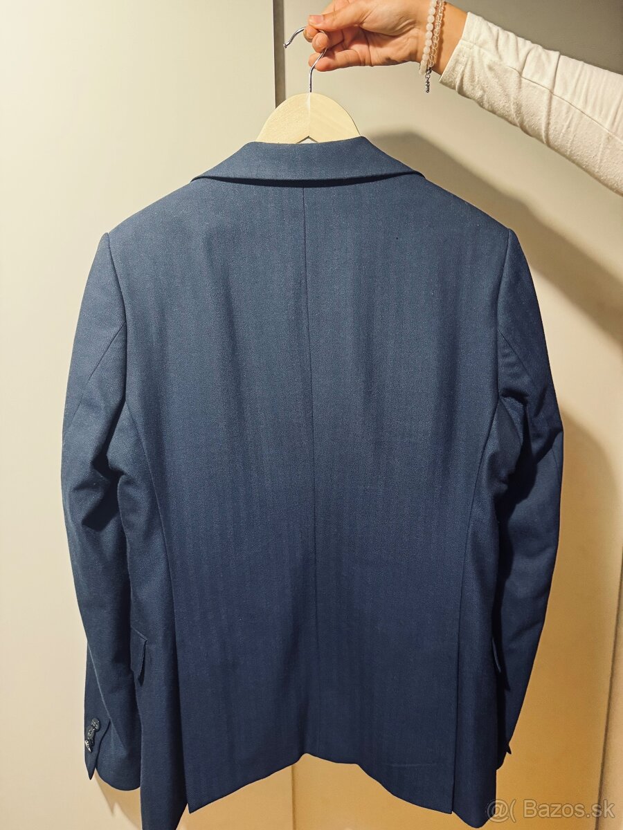 Tmavomodrý pánsky oblek- komplet set - 6