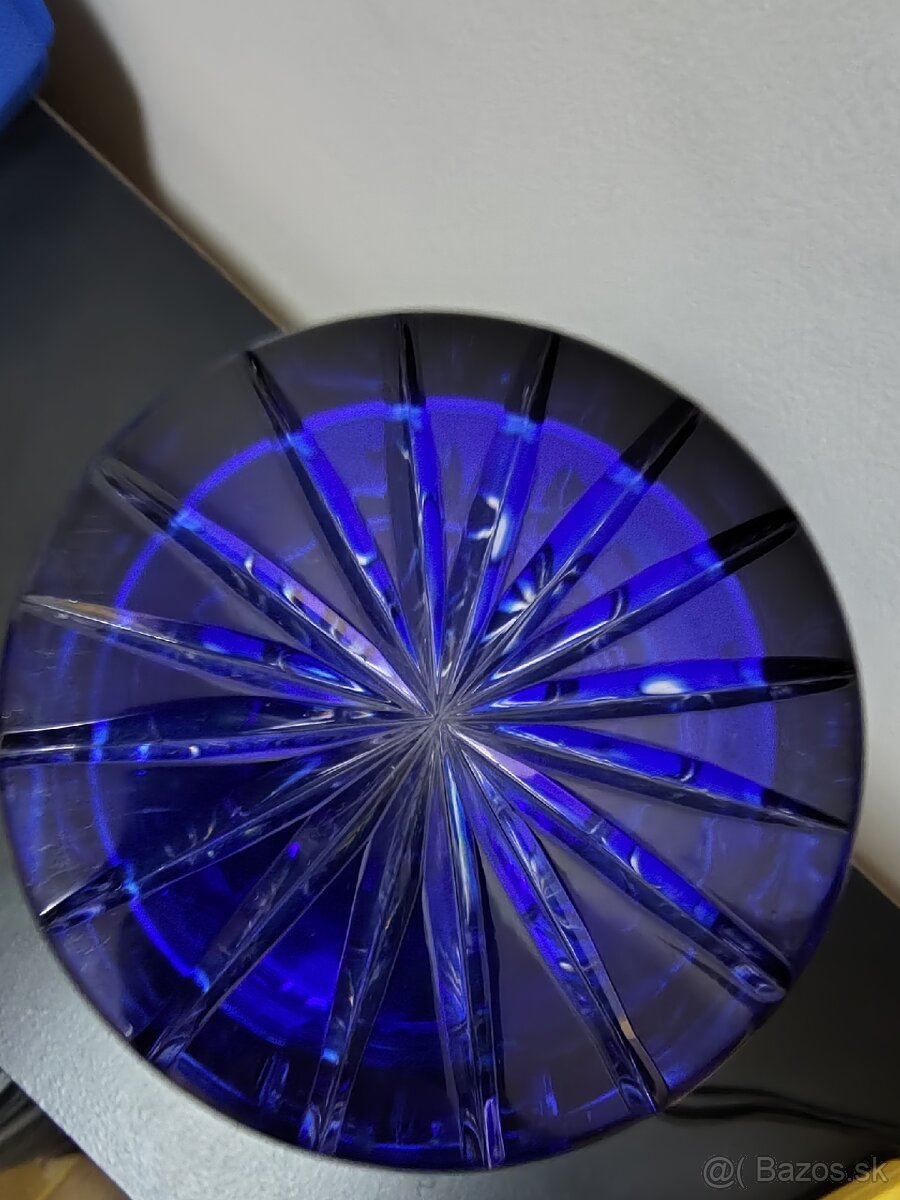 Váza brúsené ART sklo modre - 6