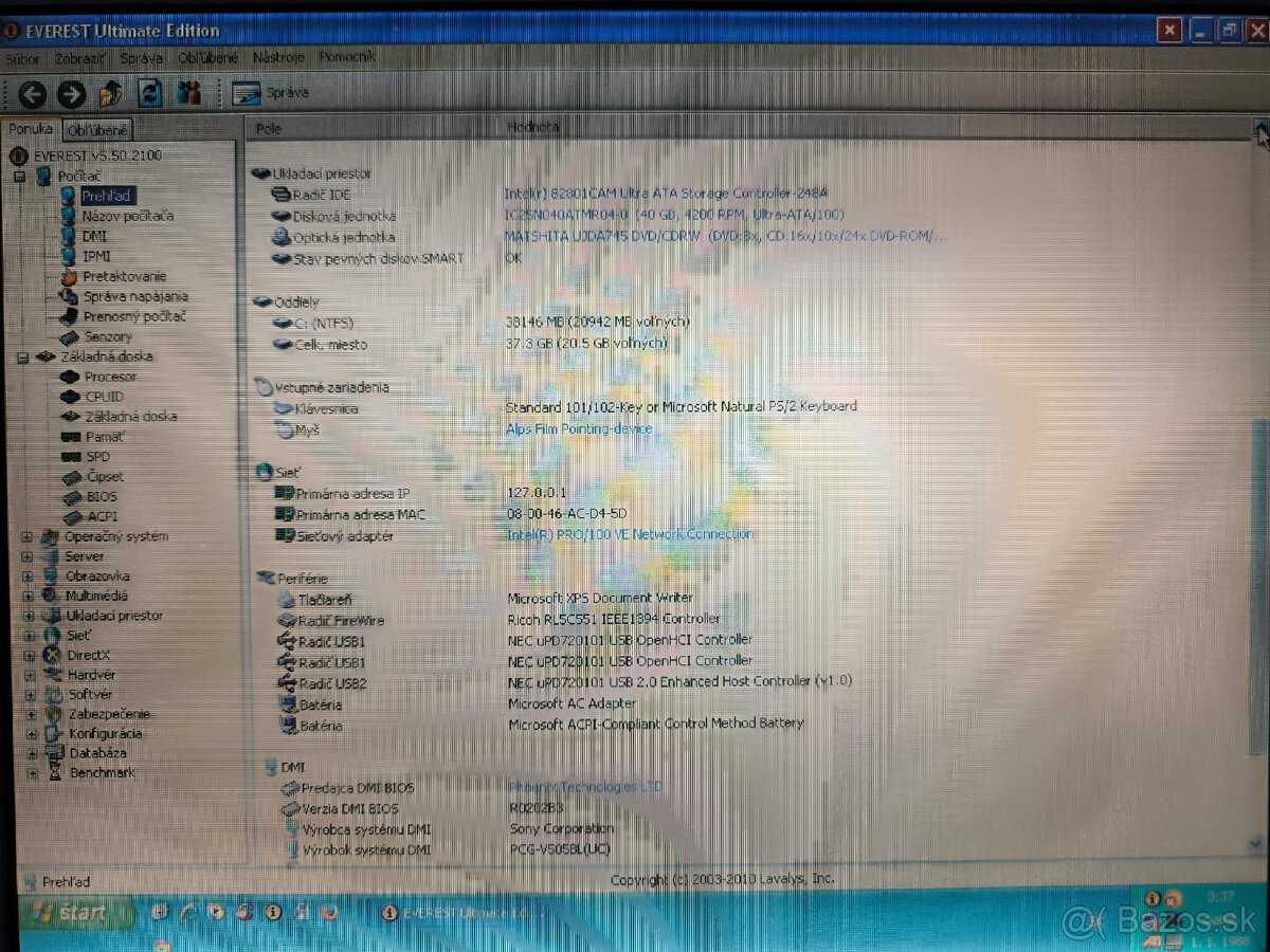 Notebook Sony Vaio PCG-V505BL - 6