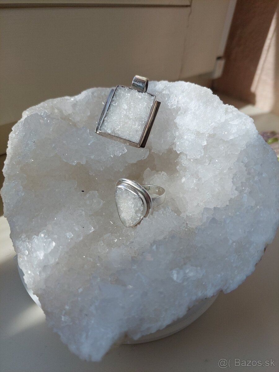 strieborný set s drúzou krištálu/Ŕezervovaný - 6