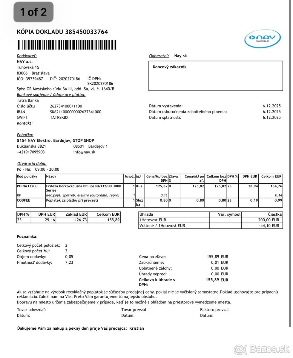 Teplovzdušná fritéza - Phillips series 3000 - 6