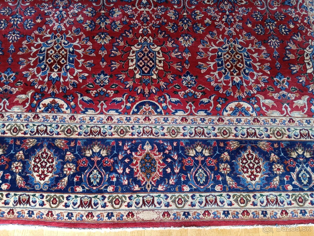 AKCIA🌟Majestátny ručne viazaný hodvábny Isfahan 4,1×3,1 m🌟 - 6