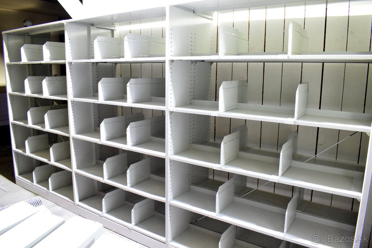 velky obojstranny plechovy regalovy system 380x193x63cm - 6