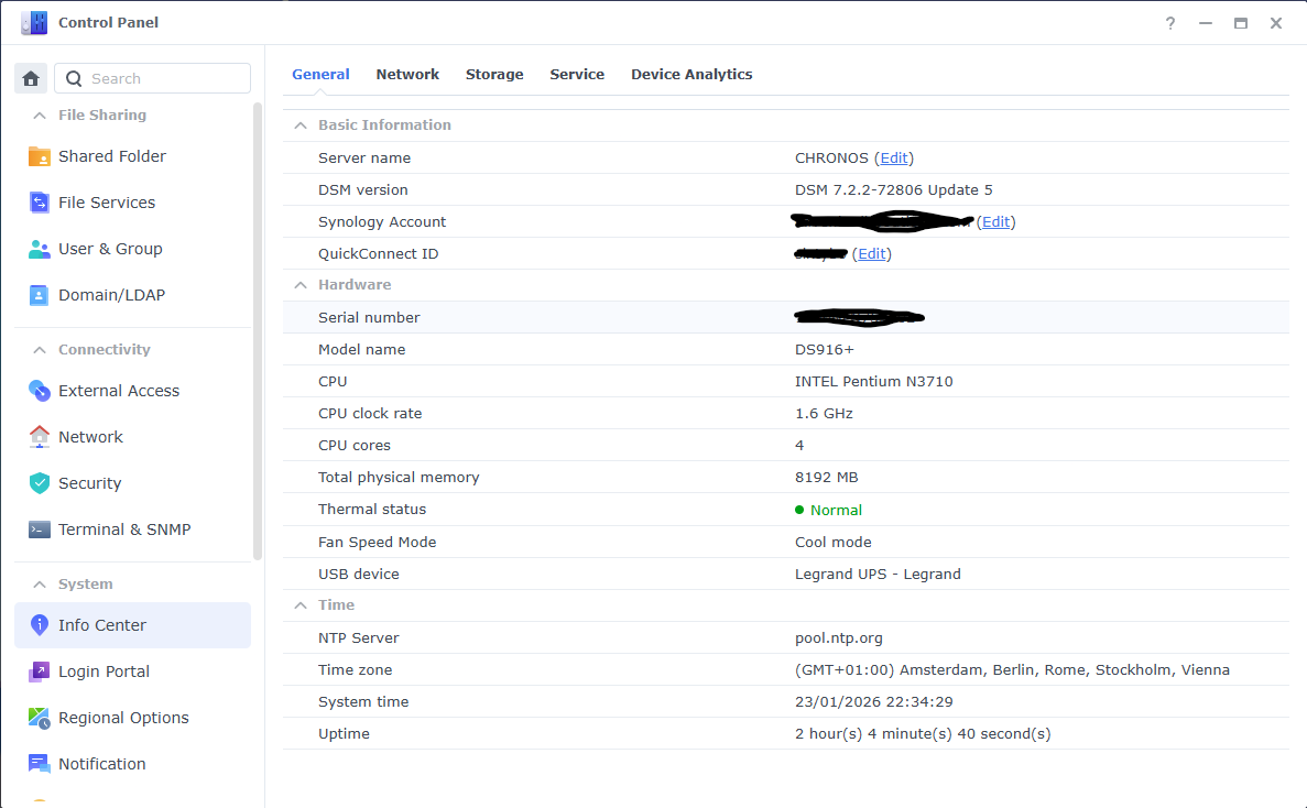 Synology DS916+ 8GB RAM 12TB NAS Cloud HDD - 6