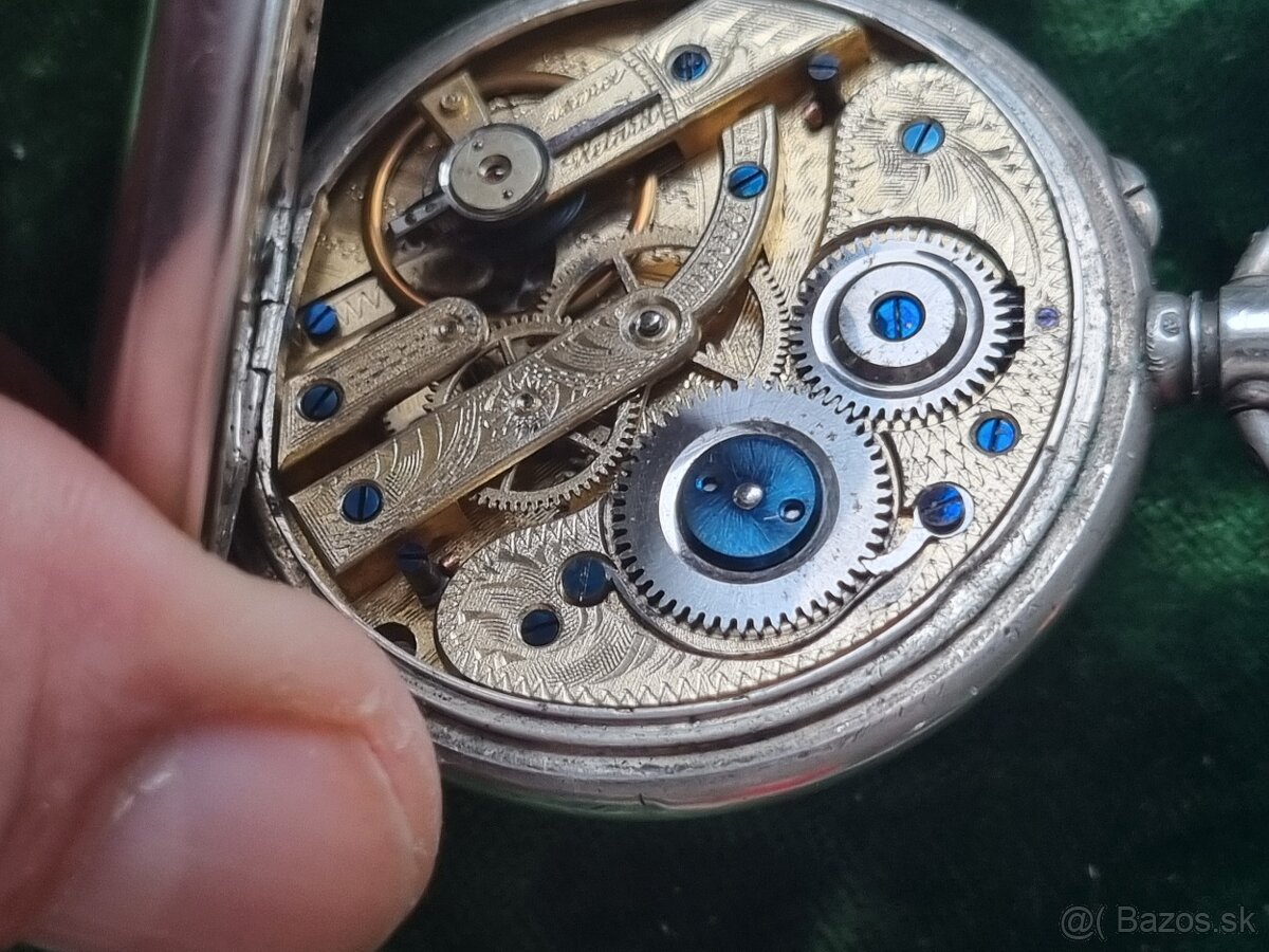 Strieborné, vreckové hodinky. - 6