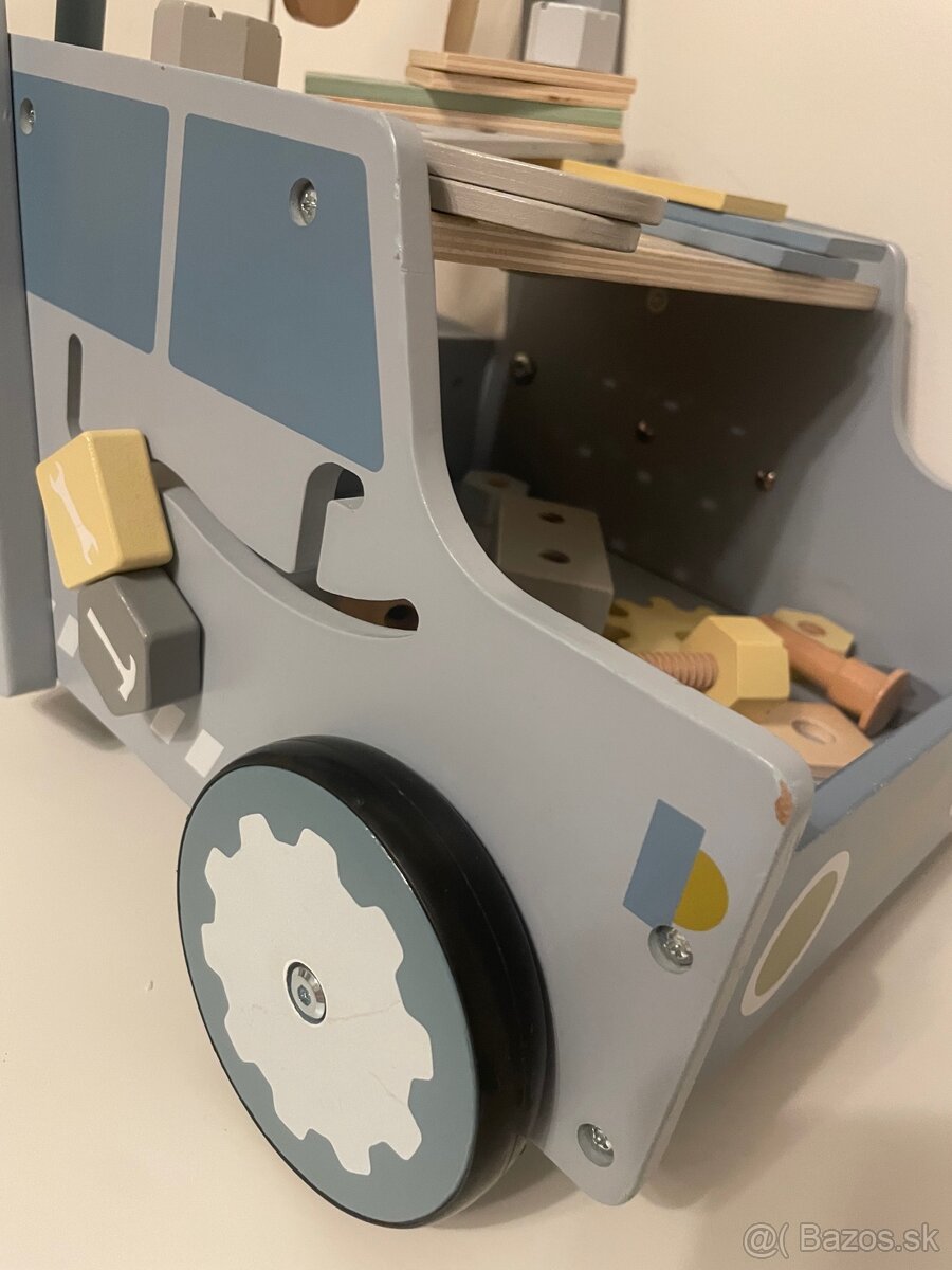 Drevené chodítko auto s náradím - 6