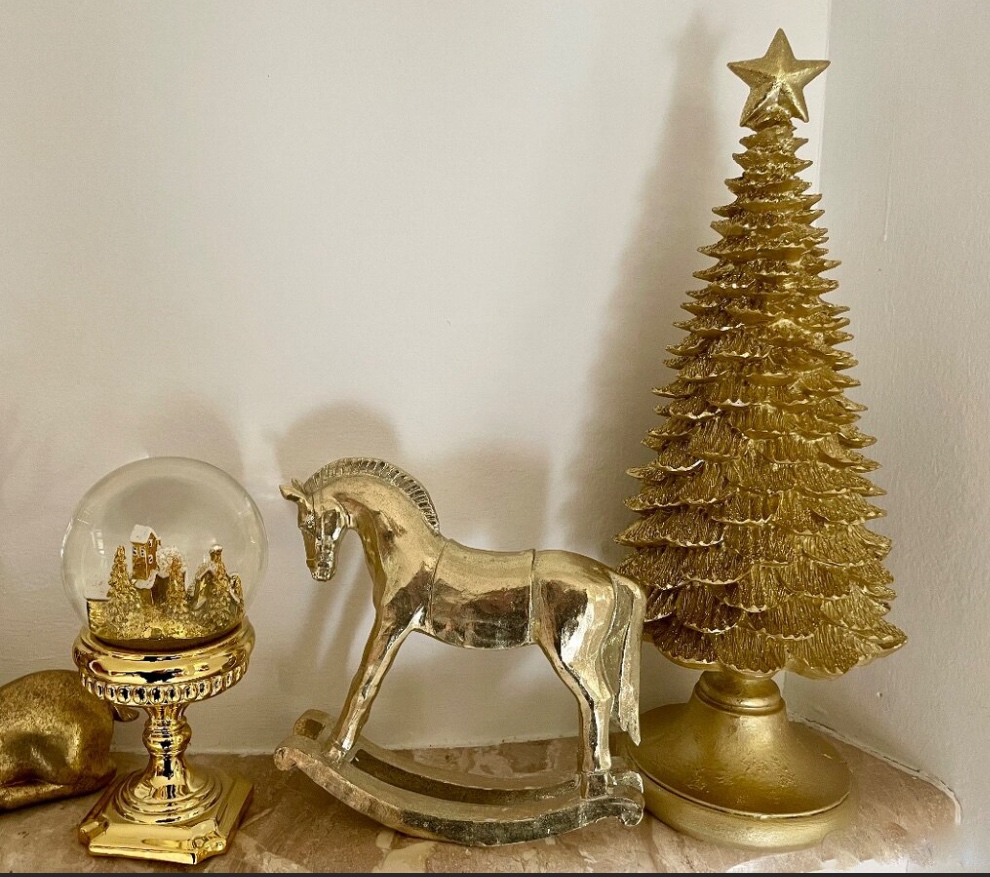 vianoce - sada mix doplnky zlate - 6