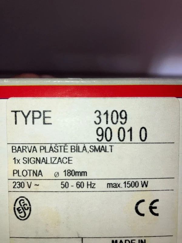 Novy, nepouzity elektricky varic zn. ETA, model 3109 - 6