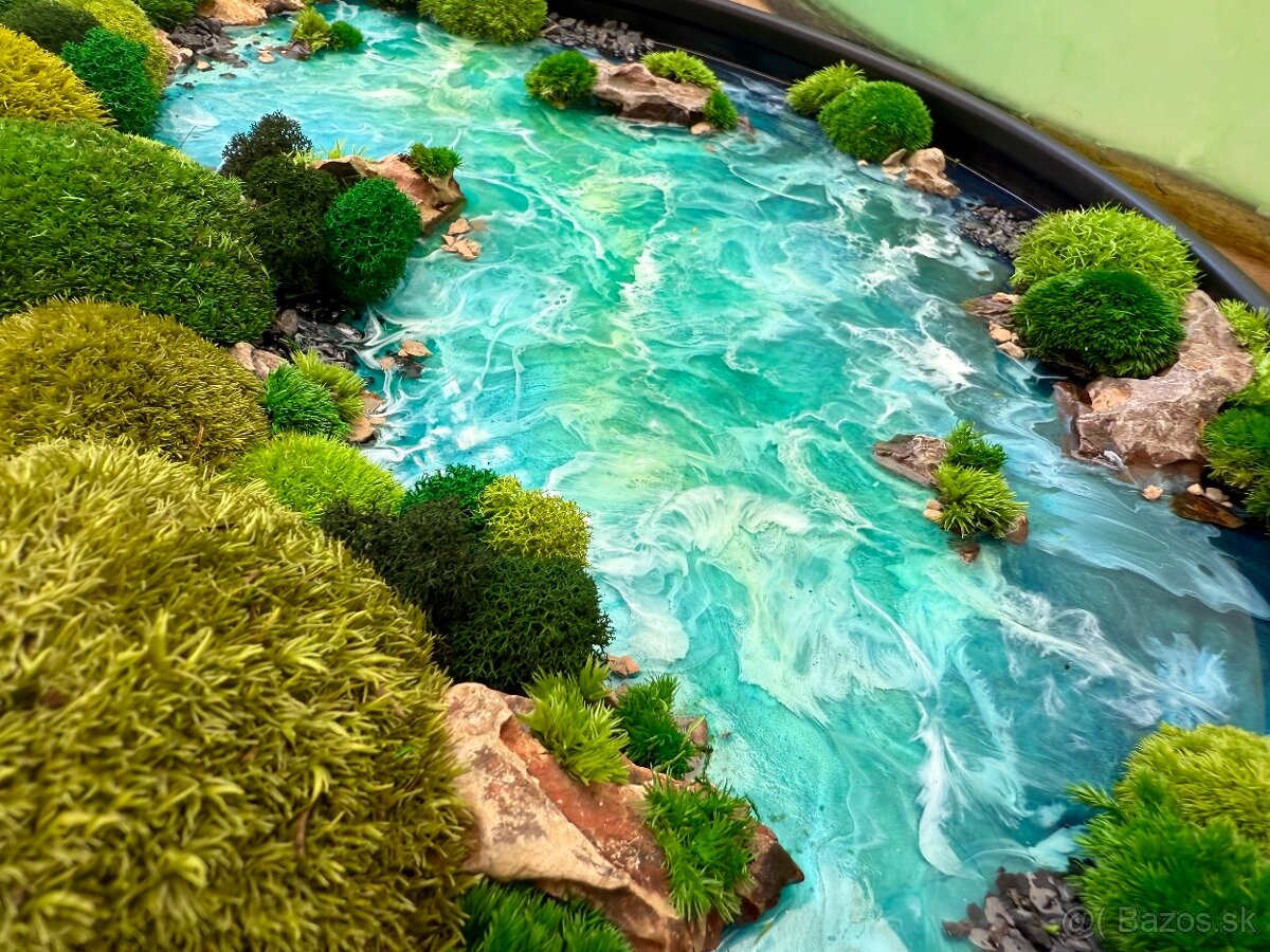 Machový obraz s epoxidom 48cm priemer - 6