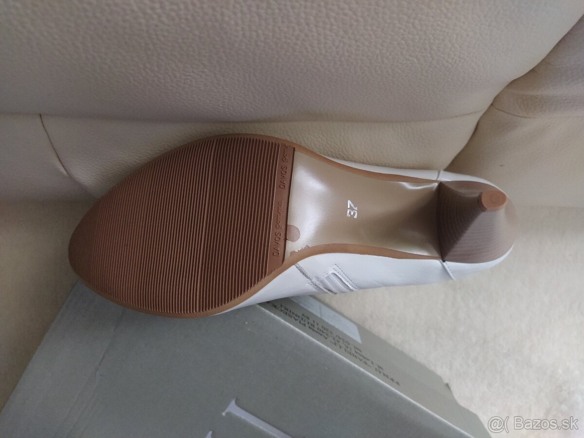 NOVÉ kožené biele jesenné čižmy veľ. 37 (osobný odber) - 6