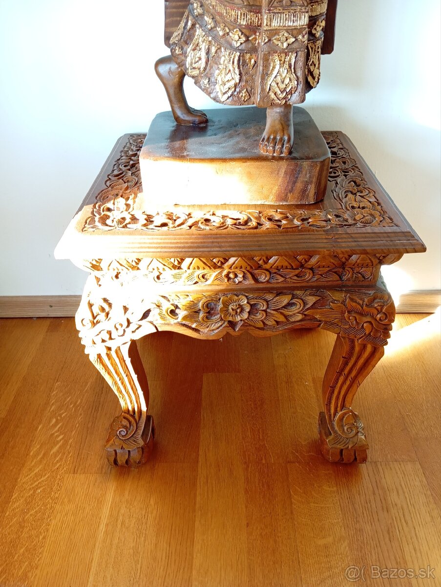 ✨Veľkolepá vyrezávaná socha Buddhu s podstavcom 125 cm - 6