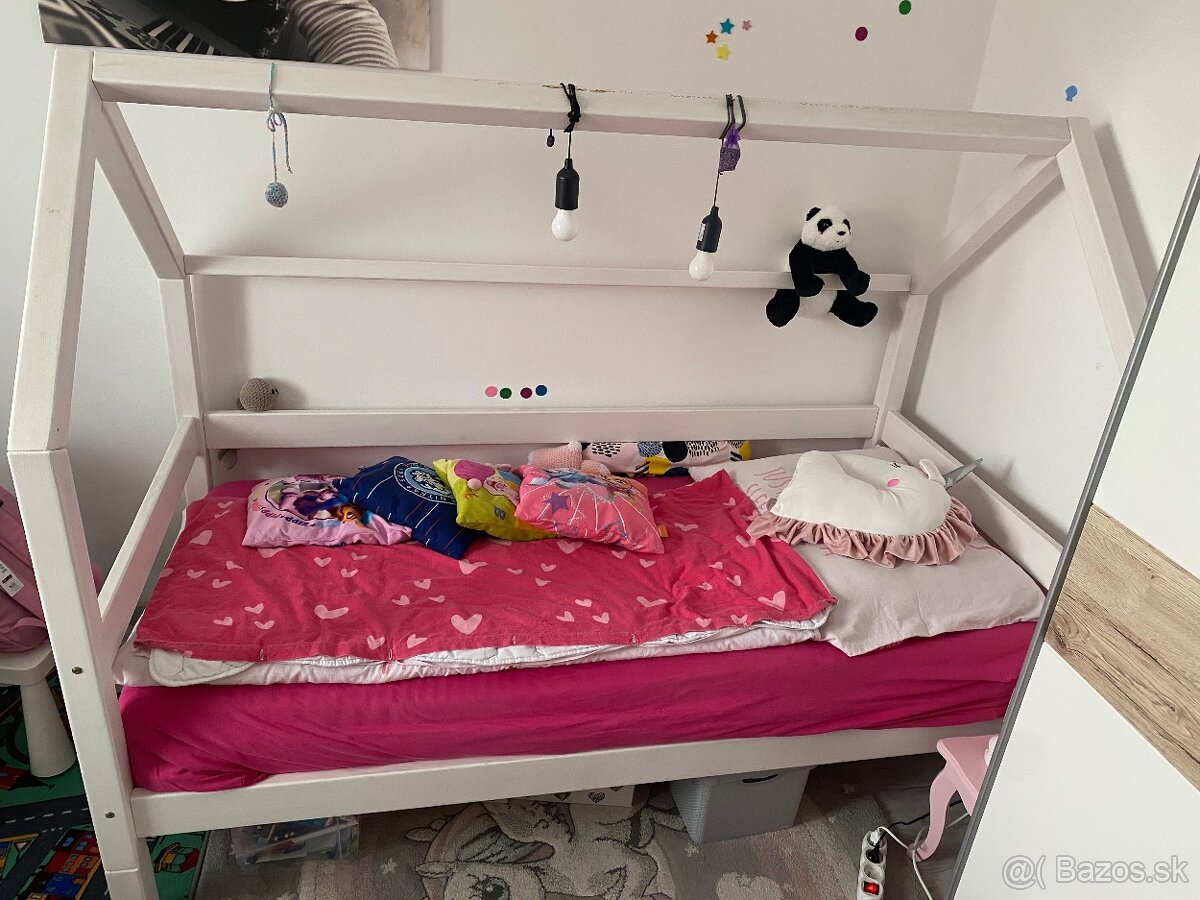 Posteľ domček na predaj s matracom a roštome - 6