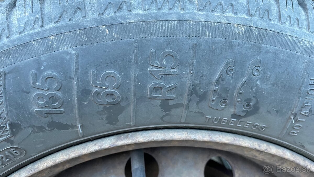 Zimné pneu 185/65 R15 na plechových diskoch 4x108 - 6