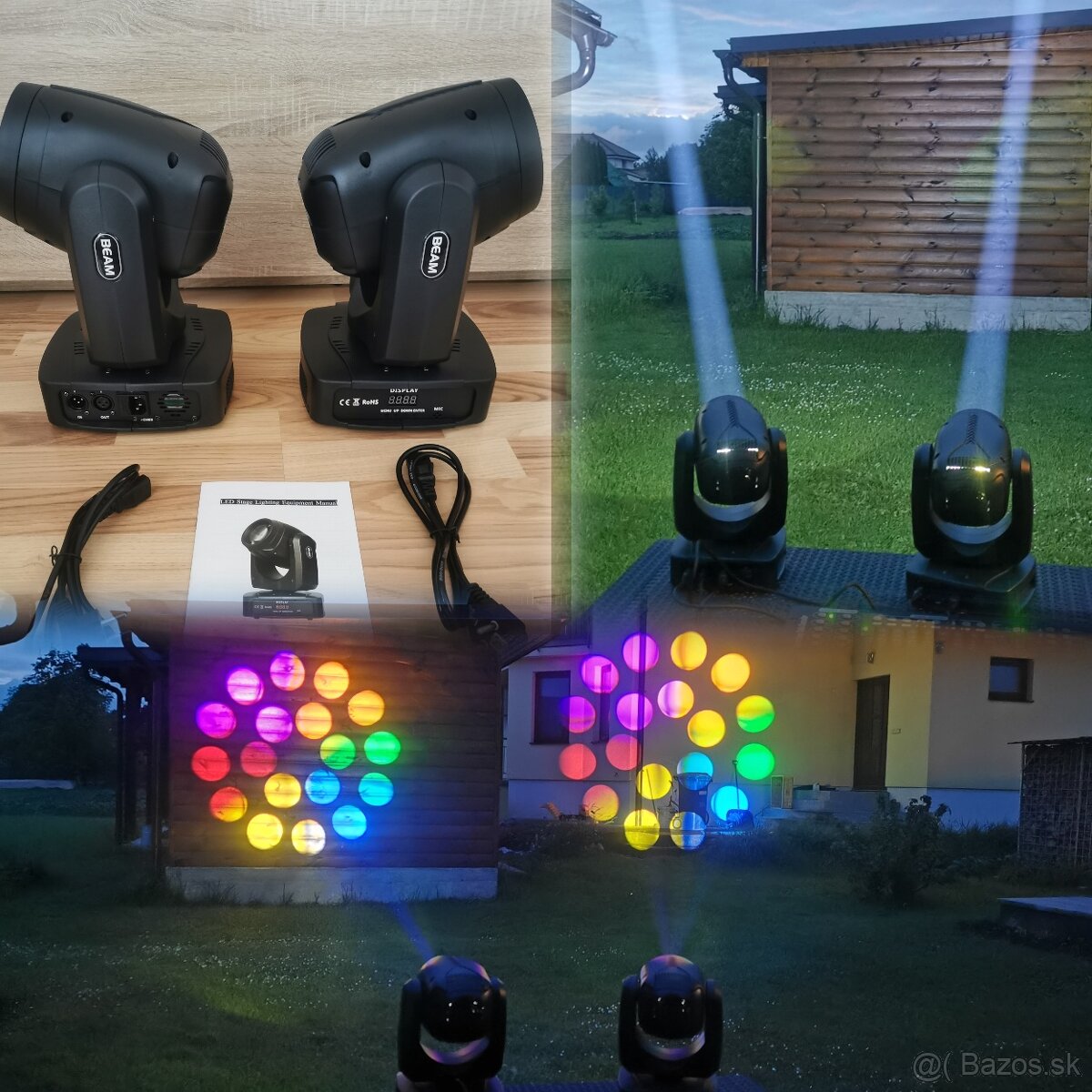 Set 2x 150W Beam hlavy + dmx pult + káble - 6