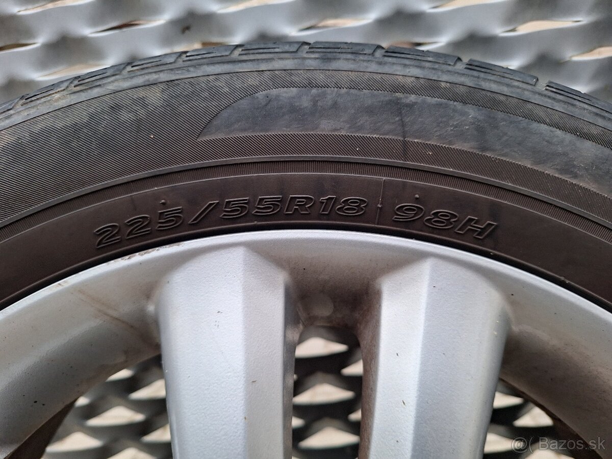 Hliníkové disky 5x114,3 R18 ET48 + letné pneu 225/55 R18 - 6
