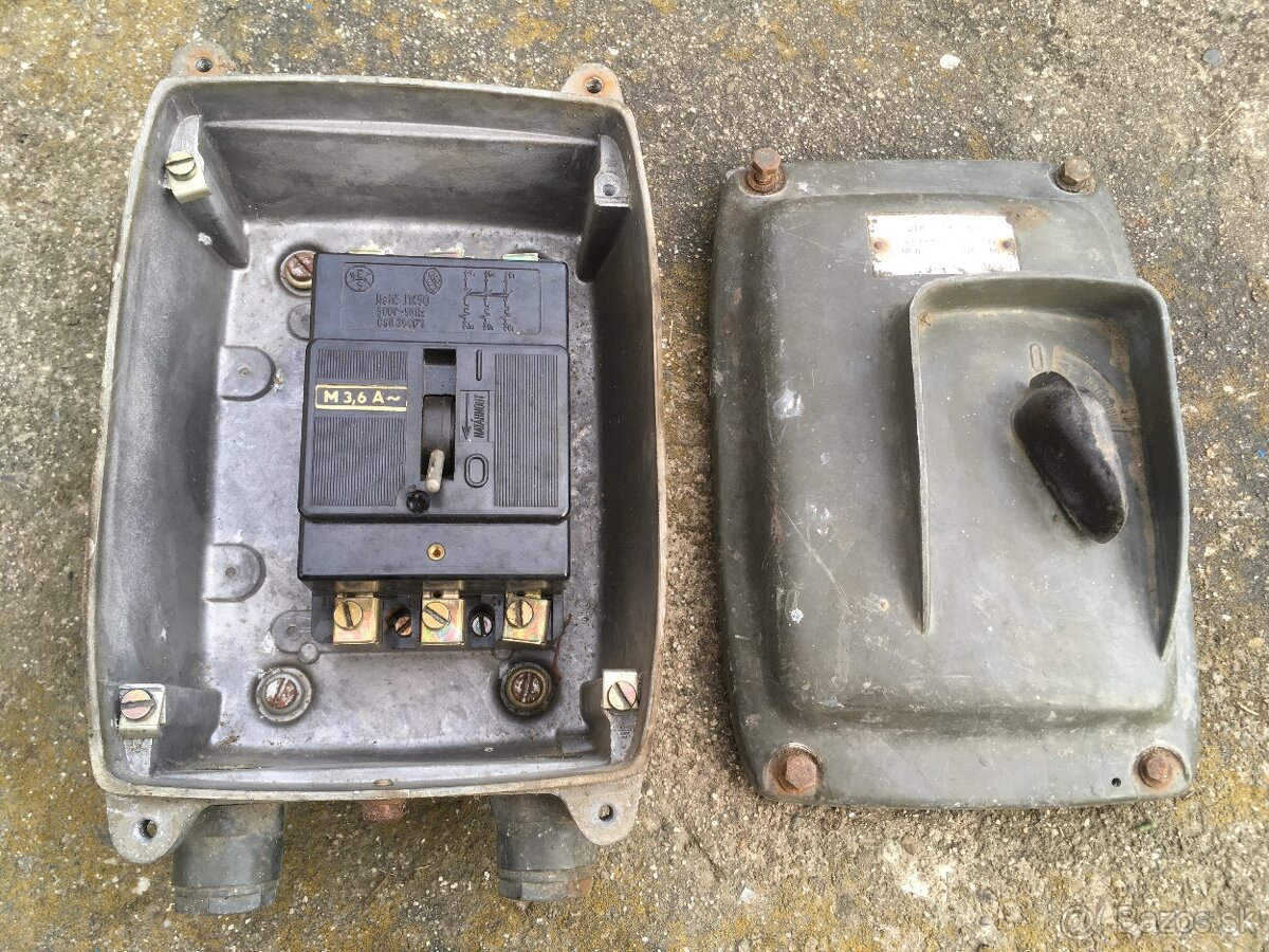 Zásuvky a istič 380V - 6