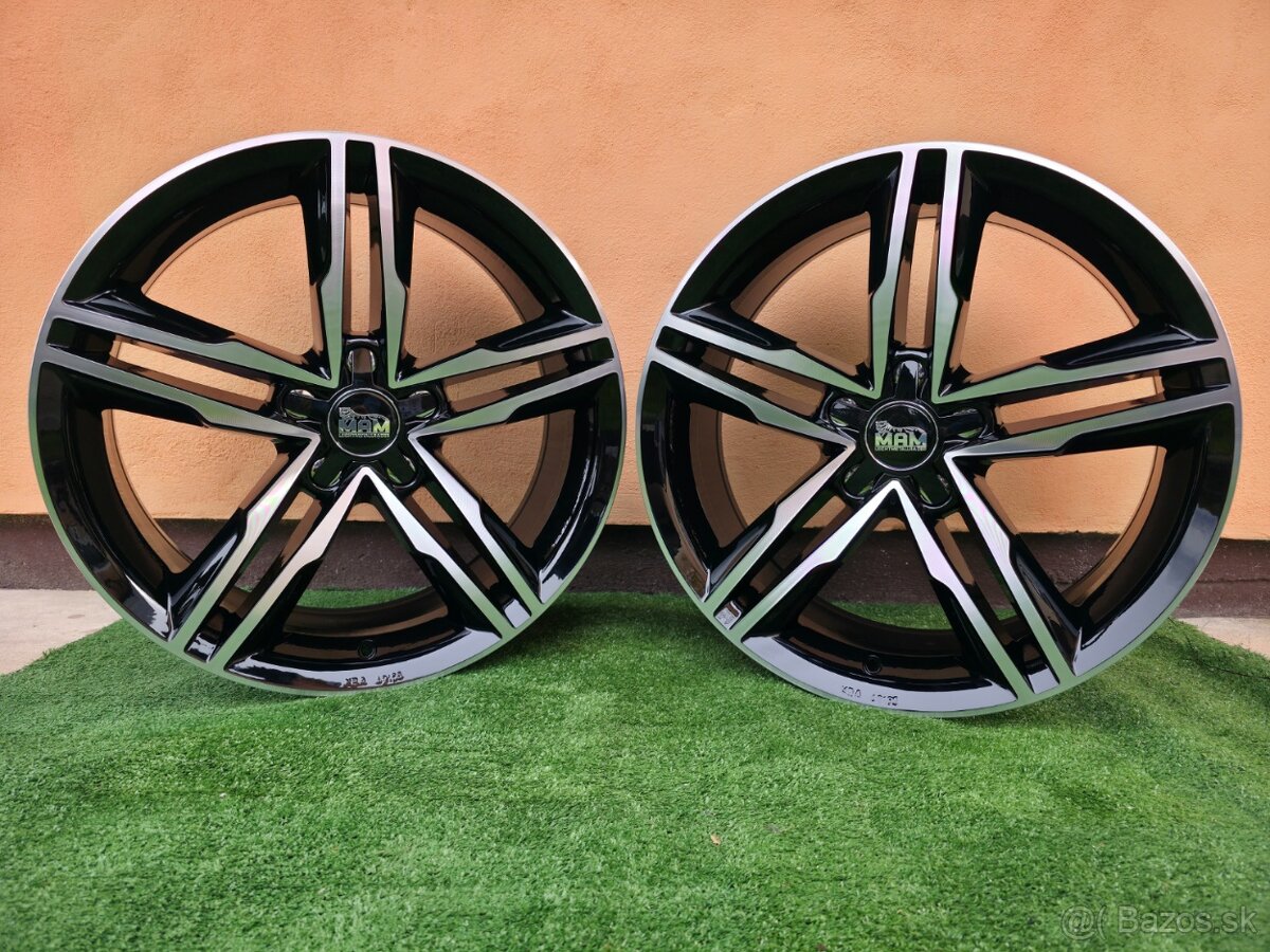 ALU disky R18 5x112 - čierne s lemom - 6