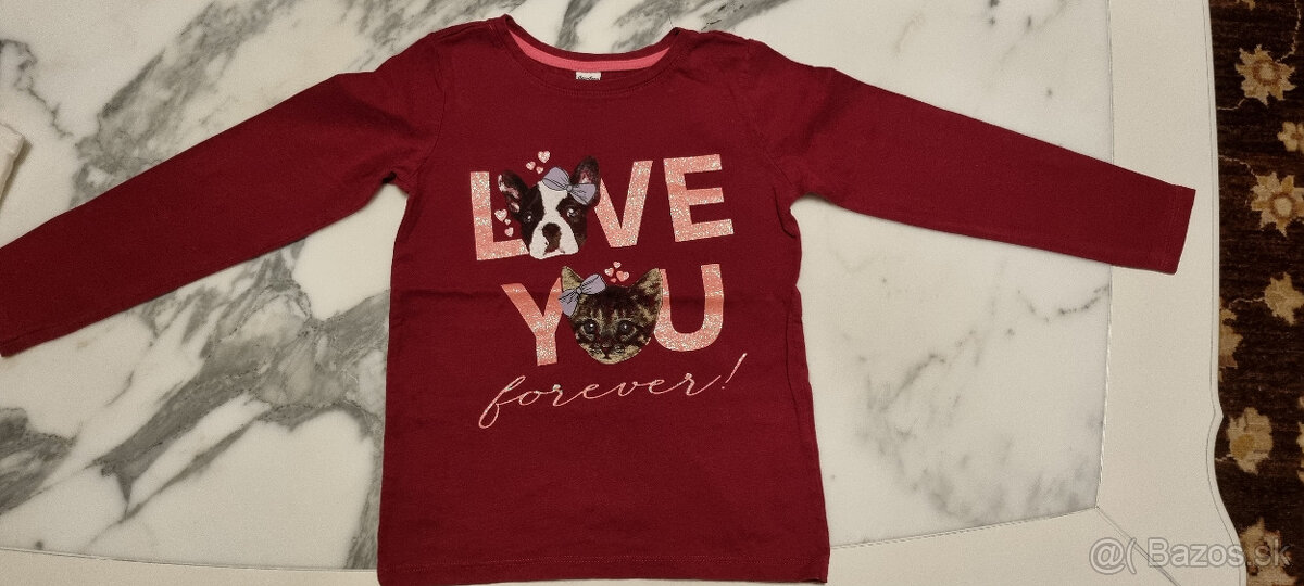 dievčenské tričká a mikina s punčoškami 110/116 - 6