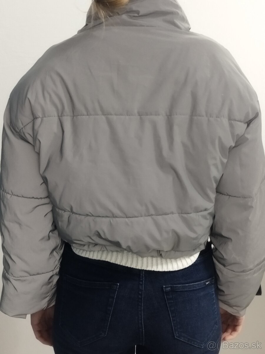 Dámska strieborná reflexná bunda M/38 Pull&Bear - 6