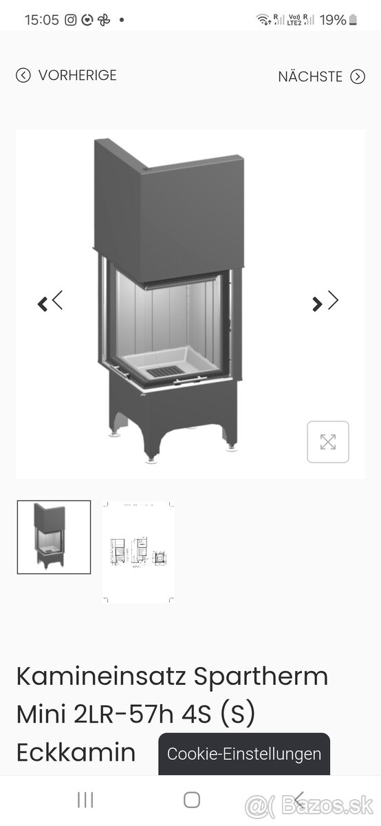 Spartherm Mini 2LRh57 krbová vložka - 6