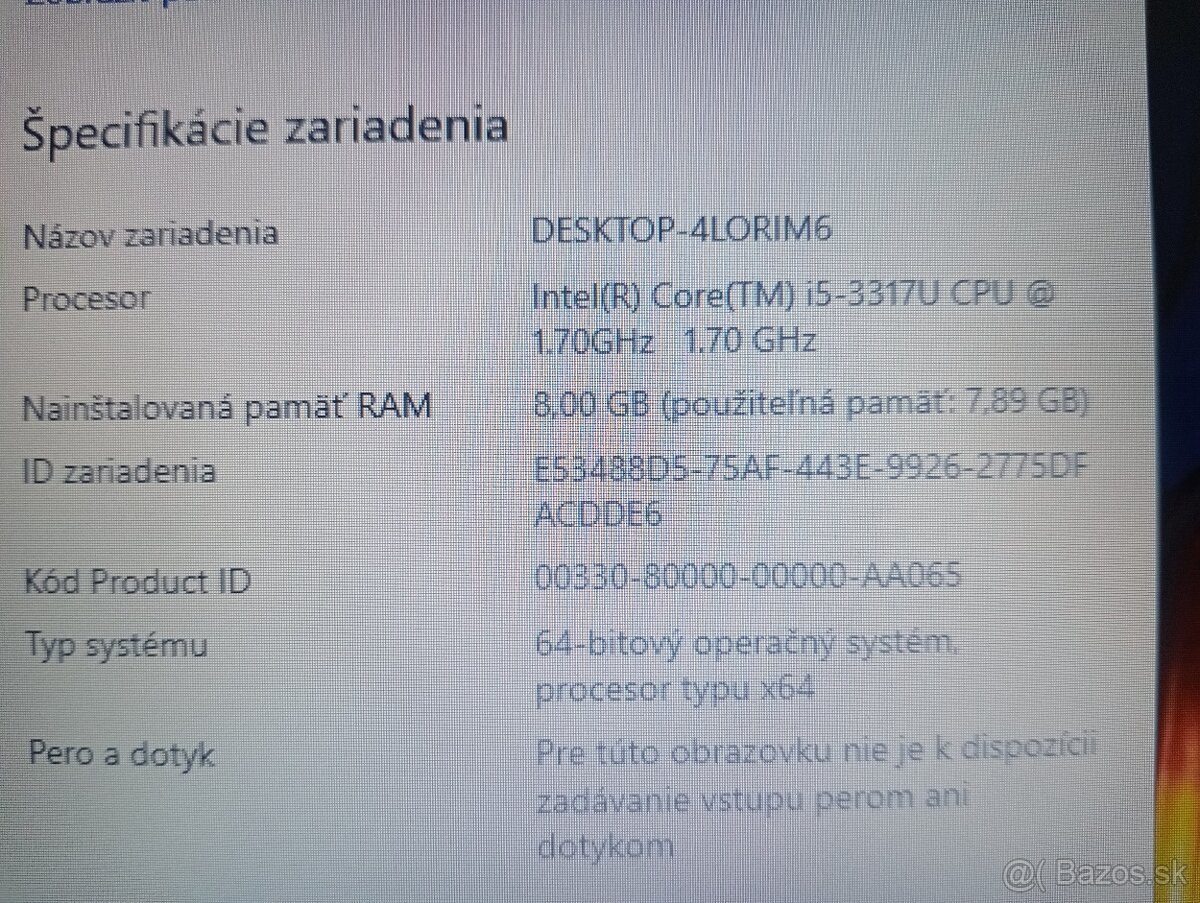 predám notebook Dell Inspiron - Intel core i5 -8gb ram - ssd - 6