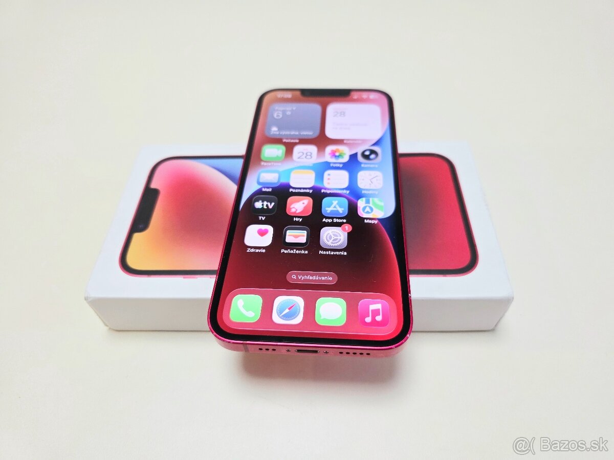 APPLE IPHONE 14 128GB RED BATERKA 100% - 6