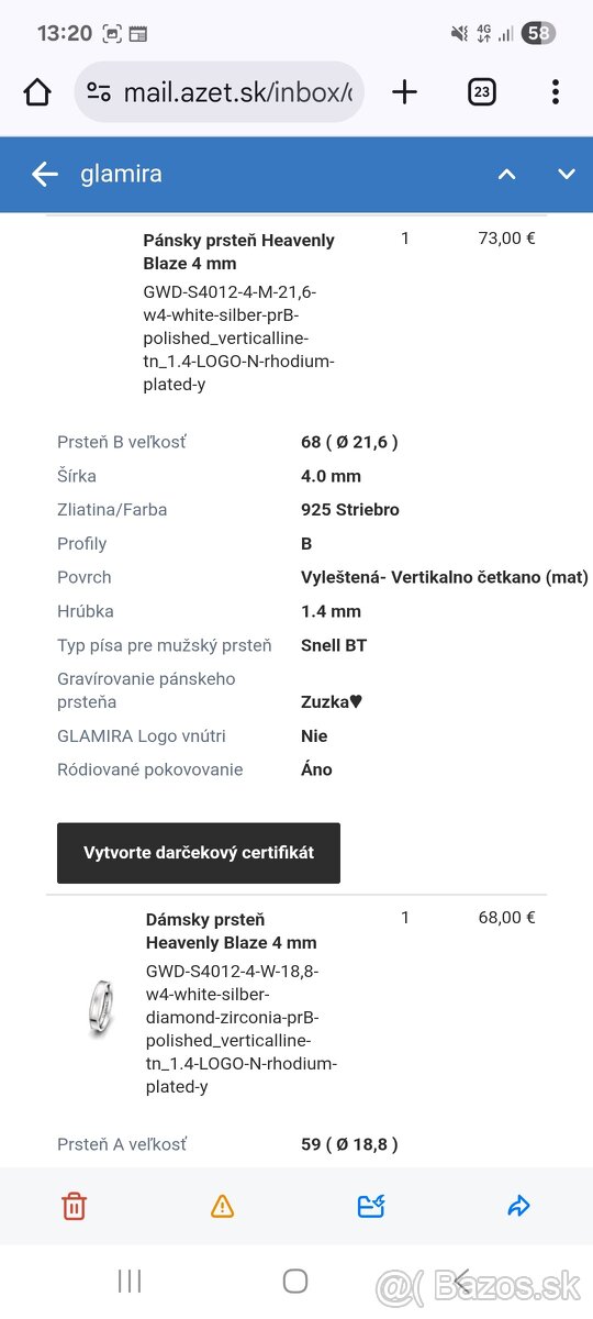 Obrúčky strieborné 59 a 68 - 6