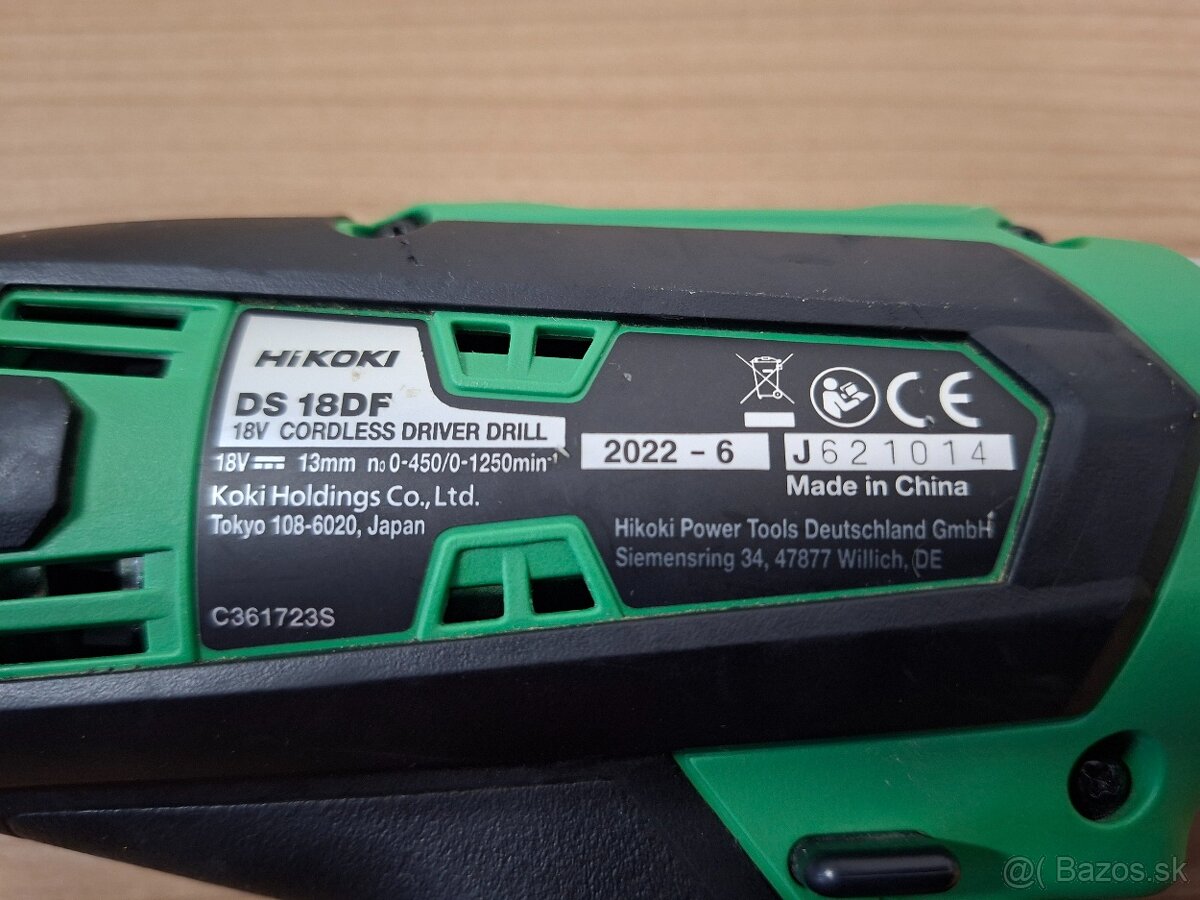 Hikoki DS18DF, akumulatorova vrtacka + bateria + nabijacka + - 6