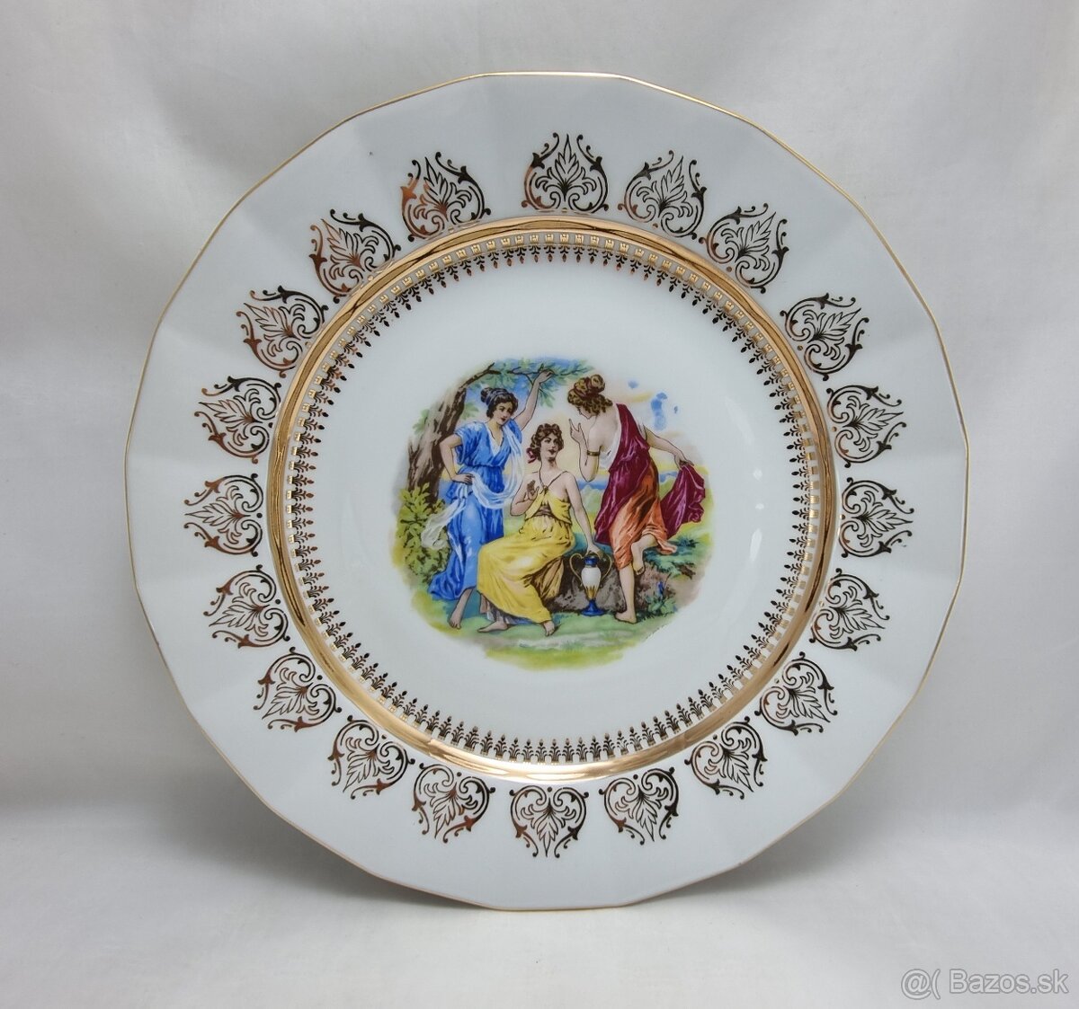 Staré porcelánové taniere a misa -motív 3 .grácií - 6