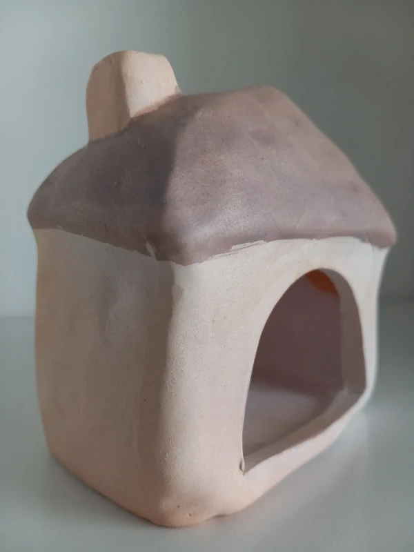 Sada 3ks ručne robené keramické domčeky na sviečku - 6