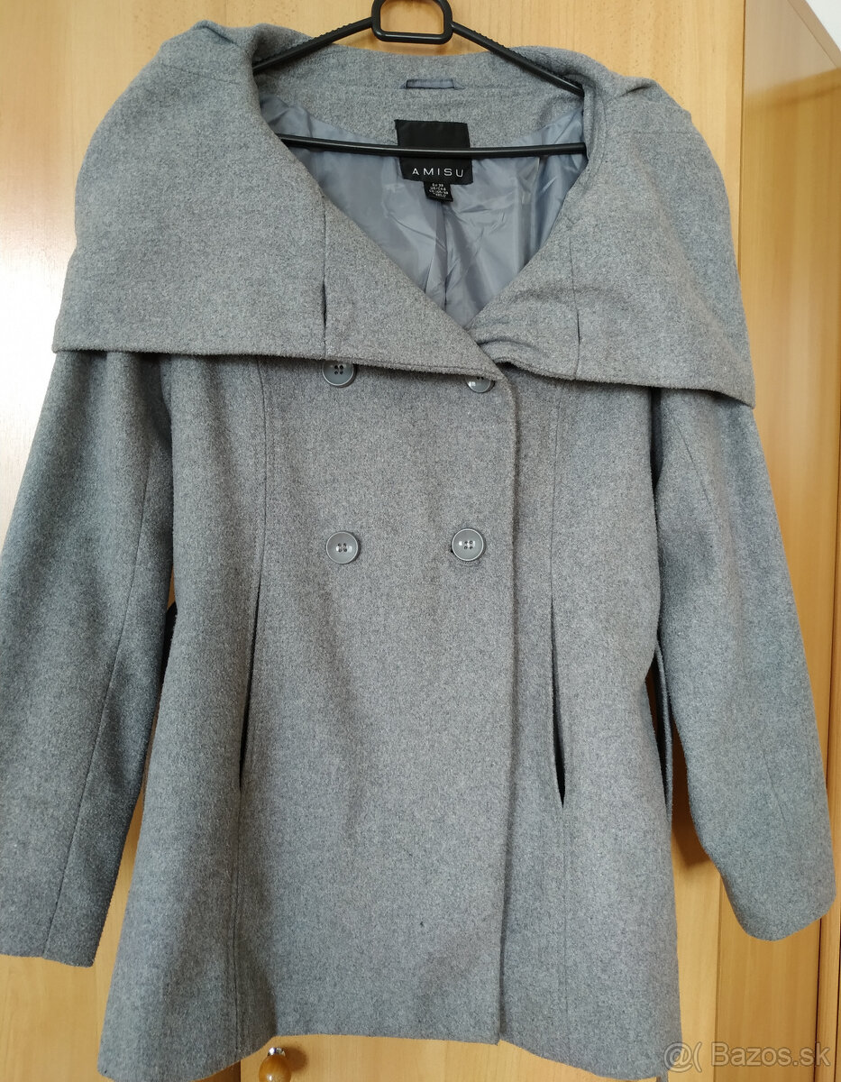 Jesenný dámsky kabát zn. Amisu č. 38 s ovčou vlnou - 6
