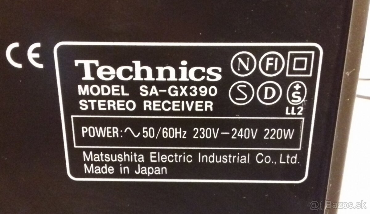 5.1 zvuk =220W video Receiver TECHNICS SA-GX390, JAPAN, AR31 - 6