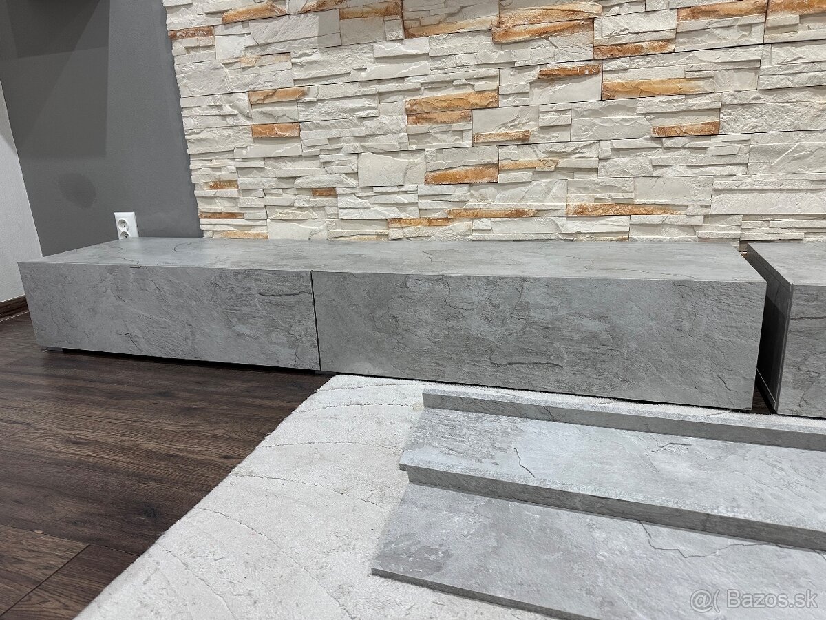 Obývacia stena svetlý betón - 6