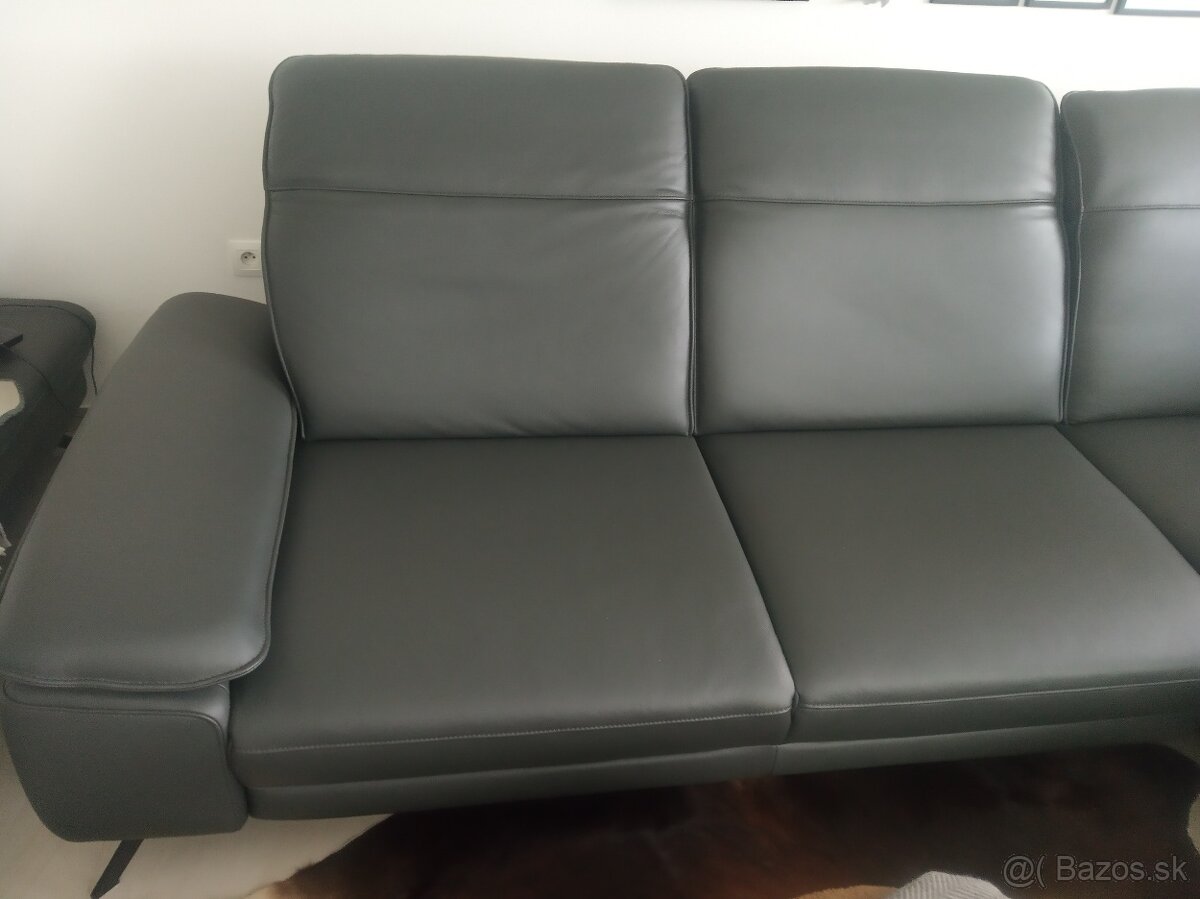 Luxusná celokožená sedacia súprava s elektrickým polohovanim - 6